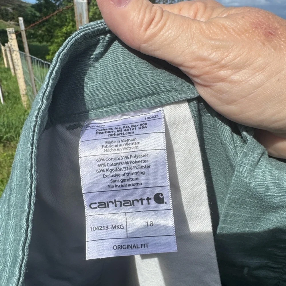 Carhartt original fit green painter Utility Shorts 18